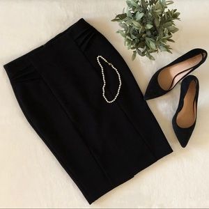 Zara Basic Black Kick Pleat Pencil Skirt, XS